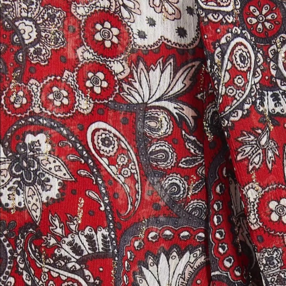Shimmer Paisley Flounce Dress NWT Size XS - Picture 4 of 6
